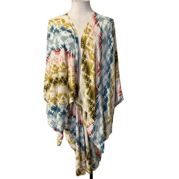 Style Rack LA Mumu Kimono Duster Topper Cover Up Black Floral Multi Small NWT - Picture 1 of 8